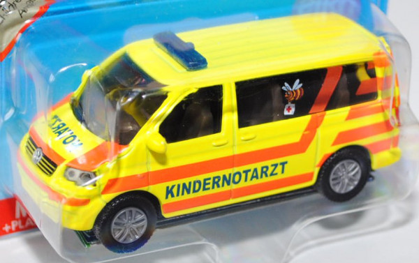 00000 VW T5 Caravelle Kinder-Notarztwagen (Typ 7H, Modell 2003-2009), leuchtgelb, P29d
