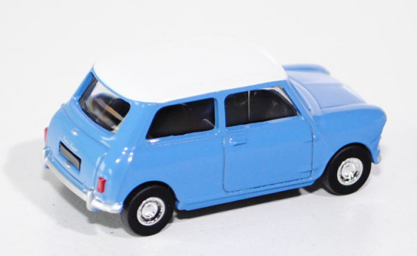 Austin Mini Cooper Mk 1, Modell 1959-1967, hell-brillantblau, Dach reinweiß, 1:54, Norev RETRO, mb