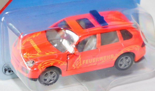 00000 Porsche Cayenne Turbo (Typ 9PA) Feuerwehr-Einsatzleitwagen, Modell 2002-2007, leuchtrot/zinkge