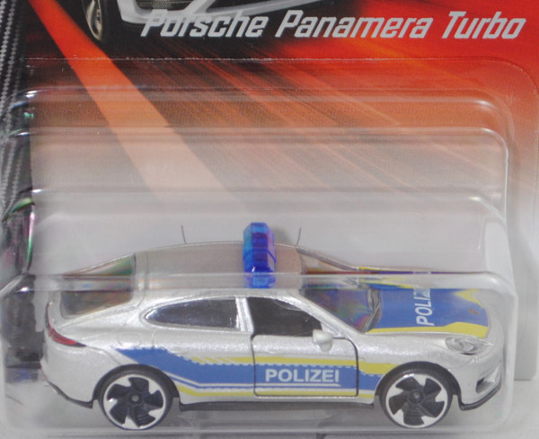 Porsche Panamera Turbo (2. Gen., Typ 971/G2, Mod. 16-20) Polizei, graualu, majorette, 1:64, Blister