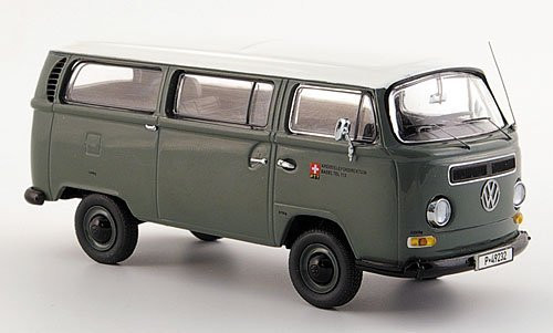 VW T2a Bus, Modell 1967-1971, zeltgrau/reinweiß, PTT Messwagen, Schuco, 1:43, PC-Box (Limited Editio