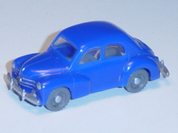 Renault 4 CV, ultramarinblau, Chassis silber, graue Räder