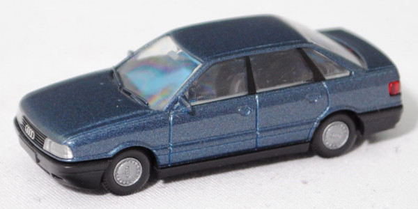 Audi 80 (3. Gen., Baureihe B3, Typ 89, Modell 86-91), d.-azurblaumet. (vgl. lago met.), Rietze, 1:87