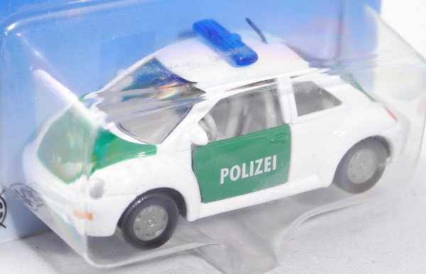 00001 VW New Beetle 2.0 (Typ 9C, Modell 1998-2001) Polizei, reinweiß/hell-moosgrün, innen lichtgrau,