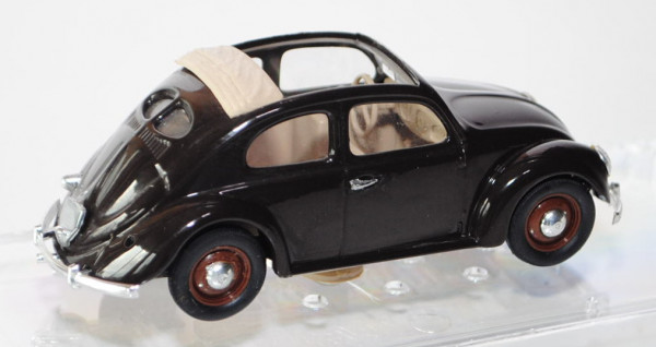 VW Käfer Standardlimousine mit geöffnetem Faltdach (Typ 11) (Brezelkäfer), Modell 1949, schokoladenb