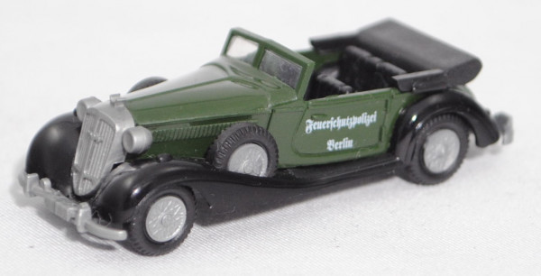 Horch 853 Sport-Cabriolet (Mod. 35-39) Polizei, grün/schwarz, Feuerschutzpolizei/Berlin, Busch, 1:87