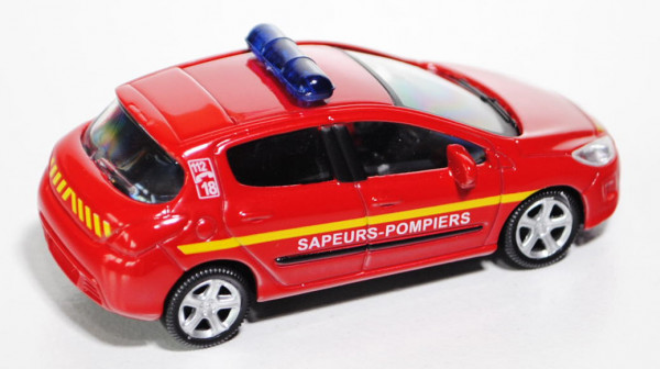 Peugeot 308, hell-karminrot, SAPEURS-POMPIERS / 112 C 18, 1:50, Norev EMERGENCY, mb