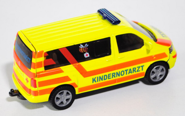 00000 VW T5 Caravelle Kinder-Notarztwagen, Modell 2003-2009, leuchtgelb, KINDERNOTARZT, mit tagesleu