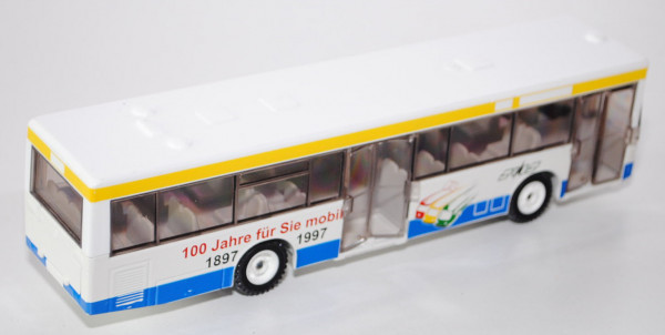 Linienbus Mercedes O 405 N, reinweiß, SWS / 100 Jahre für Sie mobil / 1897 1997, umlaufender zinkgel