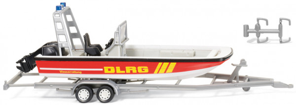 DLRG-Mehrzweckboot MZB 72 (Lehmar), silber und weiß/hellgrau, DLRG Wasserrettung, Wiking, 1:87, mb