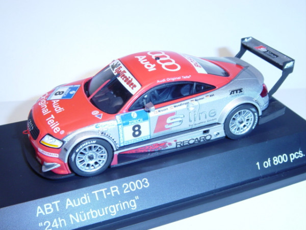 Audi TT-R, silber/rot, 24h Nürburgring 2003, Nissen/Wendlinger/Werner/Abt, Nr. 8, Schuco, 1:43, PC-B