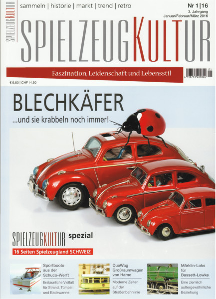 SPIELZEUGKULTUR, Heft 1, Januar - März 2016, Inhalt: u.a. Bandai-Käfer, Handmuster und Prototypen vo