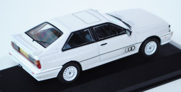 Audi Quattro (B2, Typ 85Q), Baujahr 1980-1991, Modell 1987, perlmuttweißmetallic, Lenkrad rechts (RH