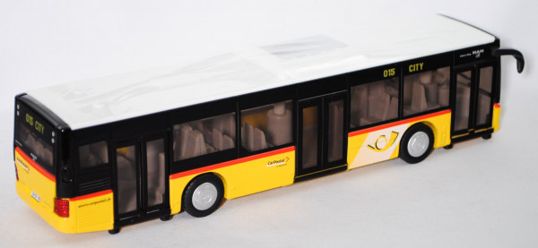 03905 CH MAN Lion's City Solobus mit 3 Türen (Typ A37, Mod. NL 243), weiß/gelb, PostAuto, L17mpK