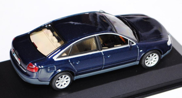 Audi A6 (C5, Typ 4B), Modell 1997-2004, blaumetallic, Minichamps, 1:43, Werbeschachtel