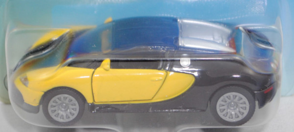 00001 Bugatti Veyron 16.4 (Typ Coupé, Mod. 05-11), verkehrsgelb/schwarz, SIKU, 1:55, P29a vergilbt