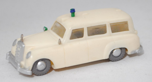 00000 Mercedes-Benz 180 Krankenwagen (Modell 1955-1957), perlweiß, Tragen fehlen, Siku-Plastik
