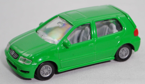00002 VW Polo 1.4 Trendline 5-Türer (Modell 1999-2001), h.-verkehrsgrün, C10 silbergrau, SIKU, 1:55