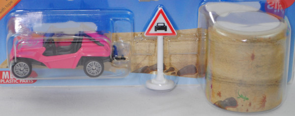 00000 Buggy mit Tape und Verkehrszeichen, erikaviolett, B47 geschl. silber, SIKU, P29e