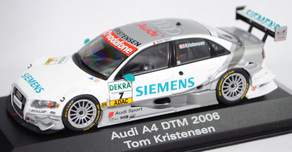 Audi A4 DTM 2006 (B7, Typ R12 plus), silber/weiß, DTM 06, T. Kristensen, Nr. 7, Minichamps, 1:43, mb