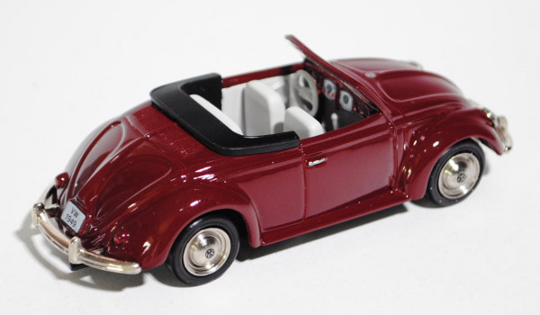 VW-Hebmüller-Cabriolet offen (Typ 14), Modell 1949-1952, Baujahr 1949, weinrot, innen lichtgrau, Ver