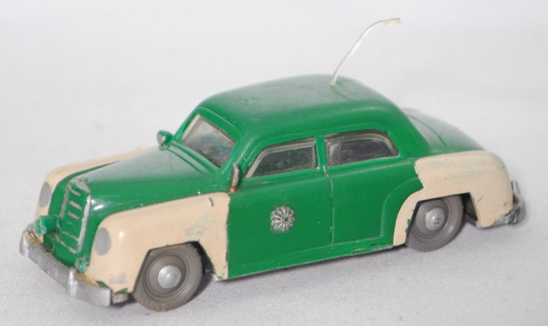 00000 Mercedes-Benz 180 (W 120, Mod. 1953-1957) Peterwagen, grün/weiß, Blaulicht+Stern weg, 4x St