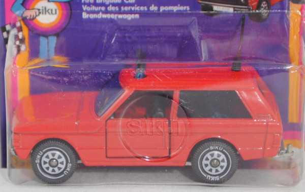 00001 Range Rover «Classic» Dreitürer (Mod. 70-85) Feuerwehr-Vorausrüstwagen, rot, SIKU, P18 m-