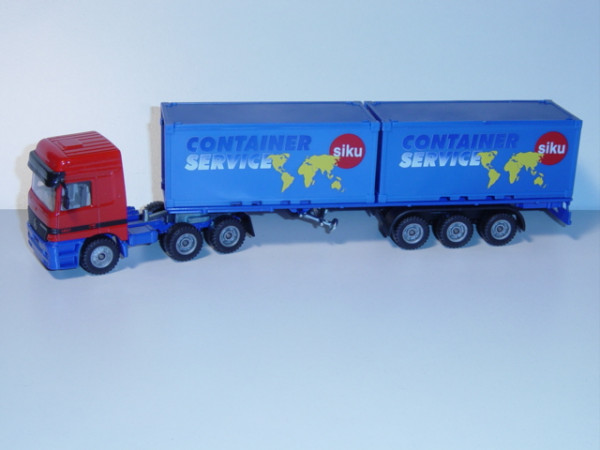 Mercedes Actros 1857 Container-LKW, verkehrsrot/ultramarinblau, CONTAINER / SERVICE / siku, LKW12, L