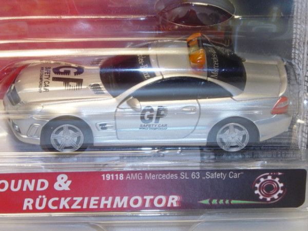 AMG Mercedes SL 63 Safety Car, silber, GP / SAFETY CAR / WORLD CHAMPIONSCHIP, Carrera, 1:43, mit Sou