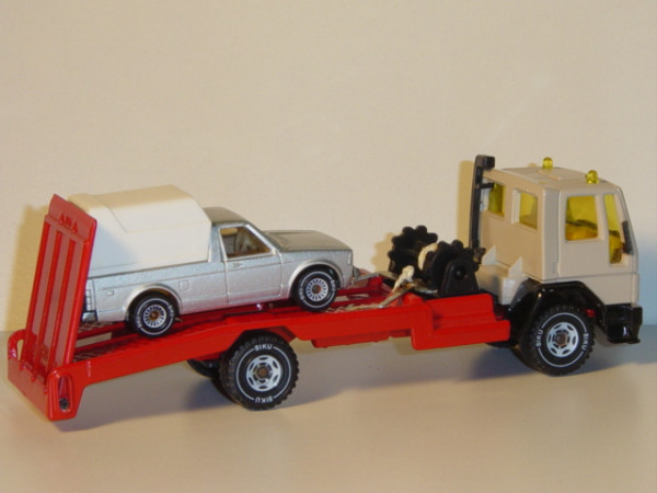 Ford Cargo Abschleppwagen, hellbeige/verkehrsrot, Ladegut: VW Rabbit Pickup (vgl. Caddy I) (Typ 14D,