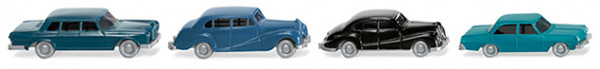 Vier klassische Personenwagen: MB 600 + Rolls-Royce Silver Wraith + BMW 501 + Opel Admiral, Wiking,