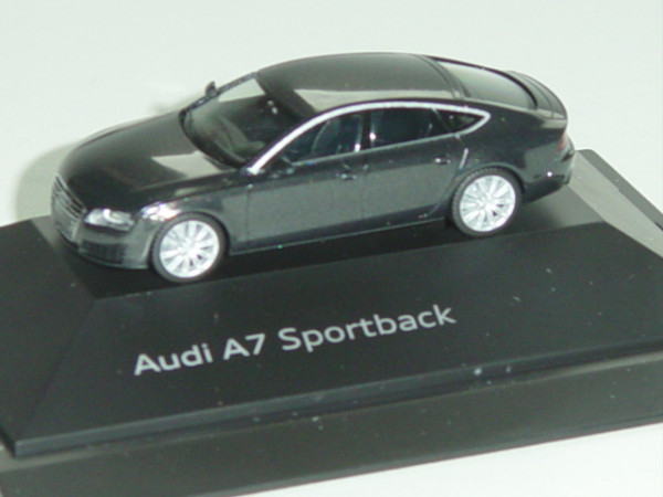 Audi A7 Sportback, Mj. 11, oolonggrau, Herpa, 1:87, Werbeschachtel