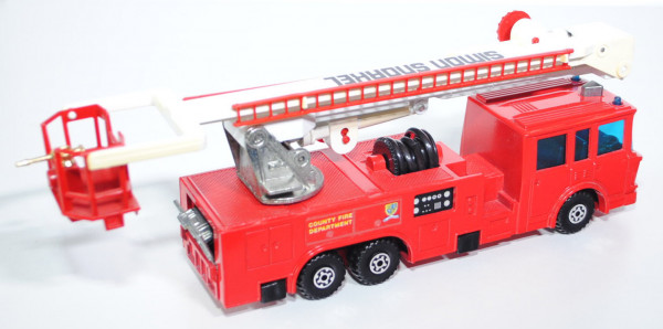 ERF Snorkel Fire Engine, verkehrsrot/reinweiß, SIMON SNORKEL / COUNTY FIRE / DEPARTMENT, Verglasung