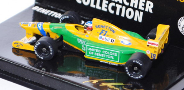Benetton Ford B 192, signalgelb/dunkel-gelbgrün, Formel 1 Saison 1992, Team: Camel Benetton Ford (3.