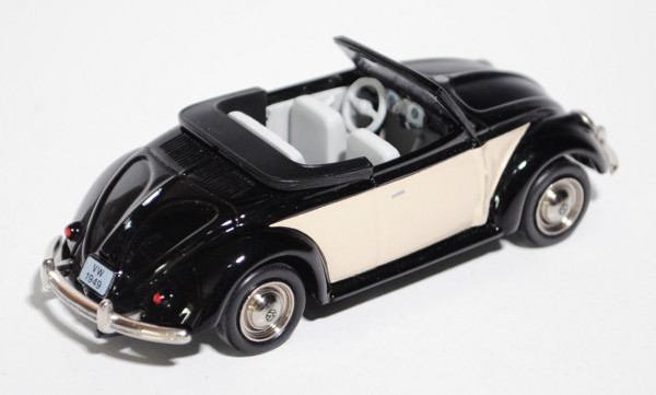 VW-Hebmüller-Cabriolet offen (Typ 14), Modell 1949-1952, Baujahr 1949, schwarz/hellelfenbein, innen