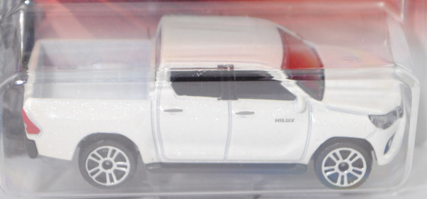 Toyota Hilux Revo Double Cab (8. Gen., Vorfacelift, Modell 15-18), perlmuttweißmet., majorette, 1:58
