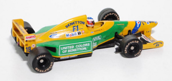 Benetton Ford B 192, signalgelb/dunkel-gelbgrün, Formel 1 Saison 1992, Team: Camel Benetton Ford (3.