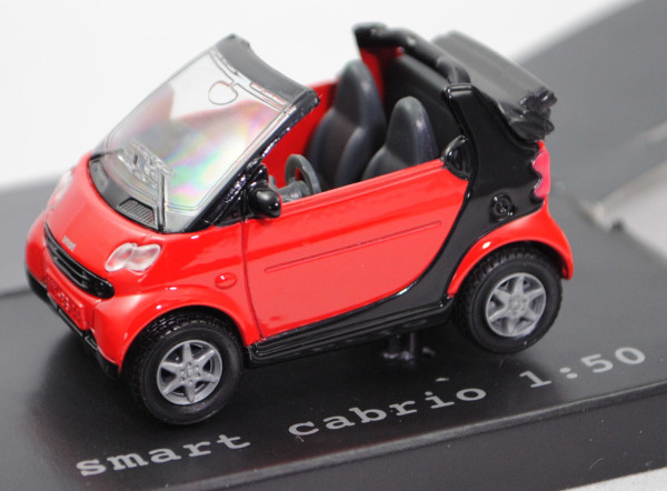 00403 smart fortwo cabrio passion (1. Gen., A 450, Modell 2000-2003), phat red, SIKU, 1:50, Werbebox
