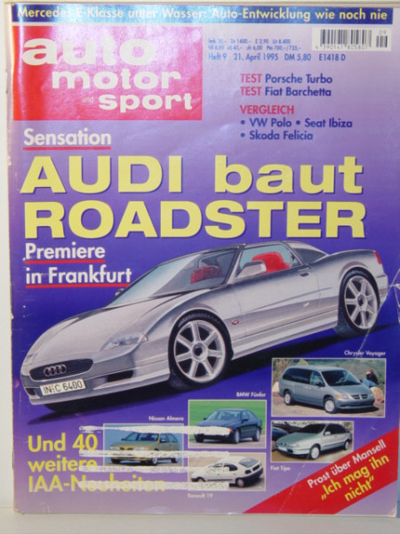 auto motor und sport, Heft 9, 21. April 1995, Verleger Paul Pietsch (EAN 4390141805807)