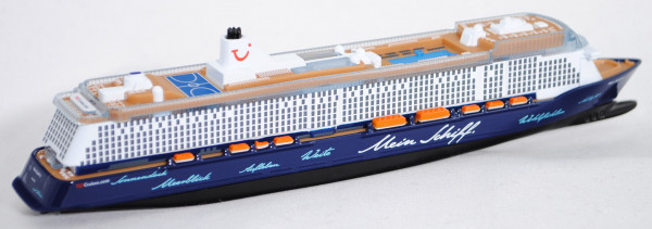 Kreuzfahrtschiff Mein Schiff 3 (Baunummer 1383, Modell 2014-), reinweiß/kobaltblau/schwarz, Genuss F