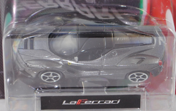 Ferrari LaFerrari (Mod. 2013-2016), grigio ferro metallizzato, Bburago FERRARI RACE & PLAY, Blister