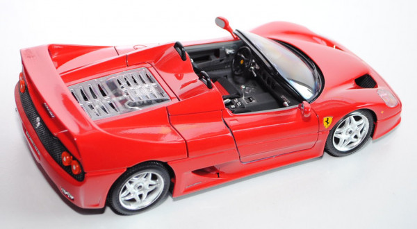 Ferrari F50 (1995), rot, Türen + Motorhaube + Kofferraum zu öffnen, mit Lenkung, Bburago, 1:18
