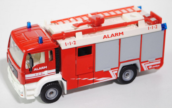 00800 DK HLF 20 auf Fahrgestell MAN TGA Feuerwehr, rot/weiß, ALARM/1-1-2 + 1-1-2 ALARM 1-1-2, SIKU