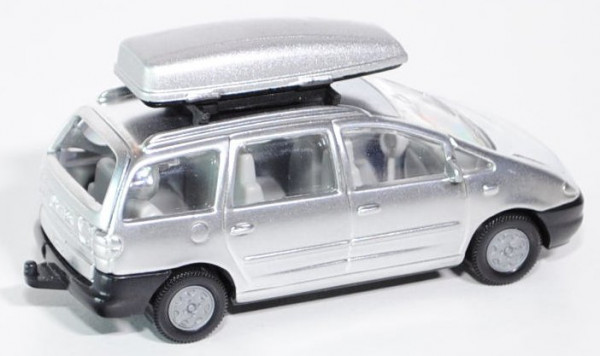 00000 VW Sharan mit Dachbox, weißaluminiummetallic, innen lichtgrau, Lenkrad lichtgrau, B6