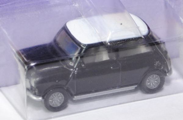 00001 Mini Cooper (Typ MK VI), Modell 1992-1996, schwarz, Dach reinweiß, innen hellgrau, Lenkrad sch
