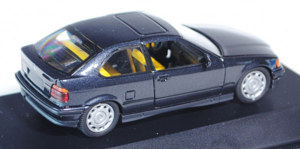 BMW 316i compact (Typ E36/5), Modell 1994-2000, schwarzblaumetallic, Türen zu öffnen, Schuco, 1:43,