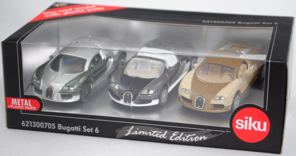00705 Bugatti-Set 6: EB 16.4 Veyron + EB 16.4 Veyron Grand Sport, Werbeschachtel, Limited Edition