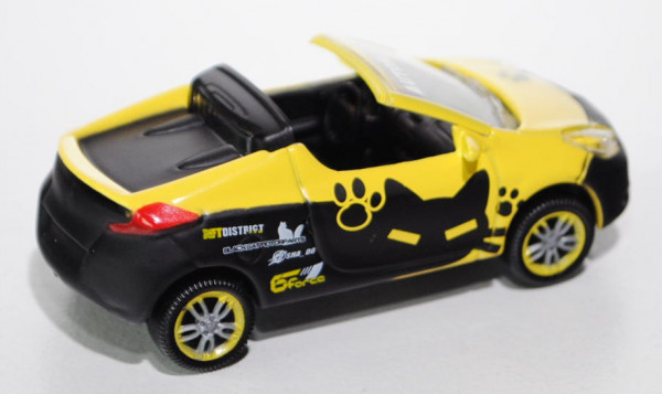 Renault Wind 2010, zinkgelb/mattschwarz, BLACK CAT MOTORPARTS / AUTOWORKS, 1:50, Norev STREET Racer,