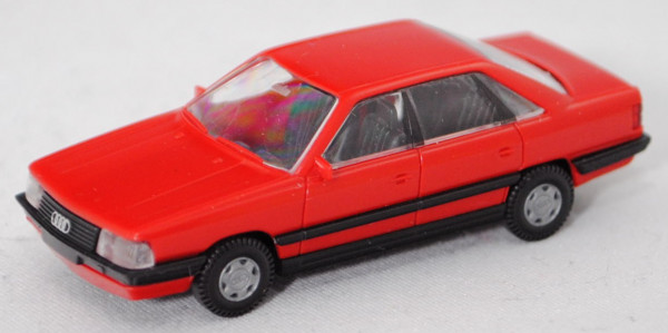 Audi 200 Turbo (C3, Typ 44, Mod. 1985-1987), verkehrsrot, Felge vorne falsch, Rietze, 1:87, Werbebox