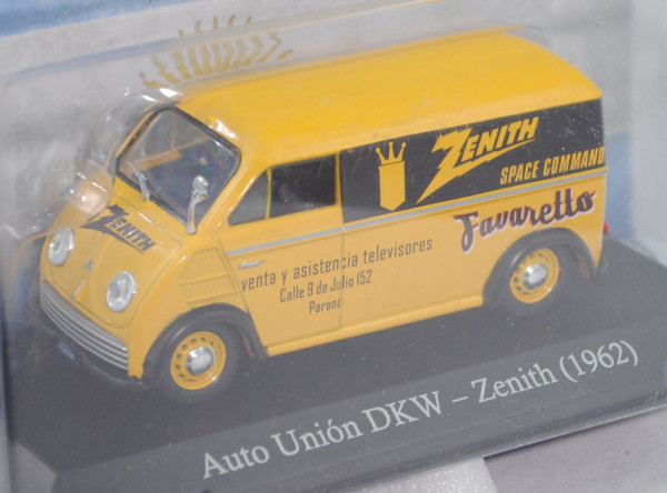 DKW Fourgonnette Schnellaster Kastenwagen (Typ 3, 3=6, Mod. 60-69), gelb, ZENITH, EDITION ATLAS 1:43
